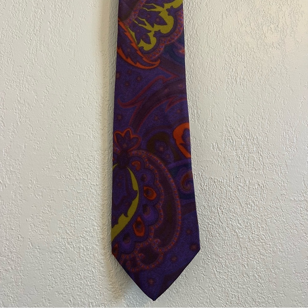 Etro Silk Neck Tie Multicolor Paisley Print - Picture 2 of 12